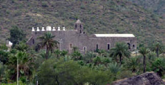 Mulege Mission church as viewed from across the Mulege River   Bill Bell Photograph