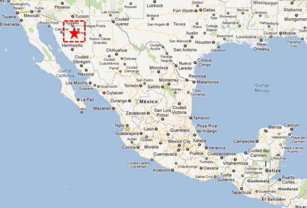 Map, Magdalena de Kino, Sonora