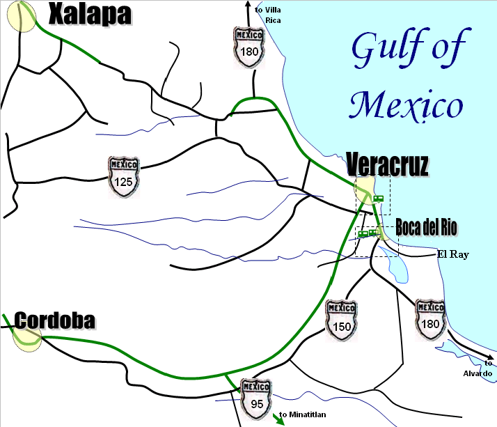 Veracruz area Map Mexico