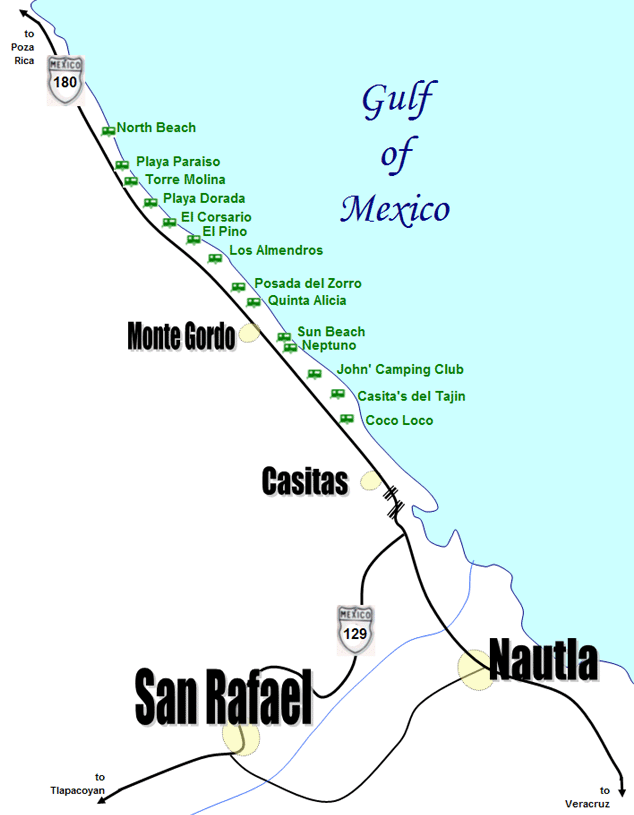 Nautla - Emerald Coast Veracruz Mexico Map