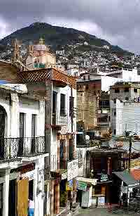 built on a hill side Taxco is famous throughout the world for its silver jewellry.  Bill Bell Photograph