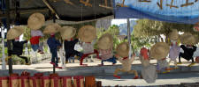 Mexican puppets hang from a street vendors stall at the Plaza de Armas