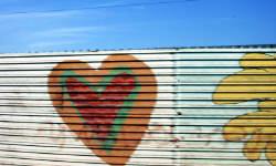 Making the best, a painted heart on the border.  Dylan Bell Photograph