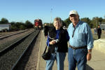 Many RV's like this Washington DC couple leave thier RV's at ElFurete and take the first class train up to the Copper Canyaon and stay over night at Divsidero
