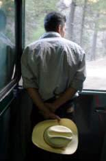 Looking at the view from the second class Copper Canyon car