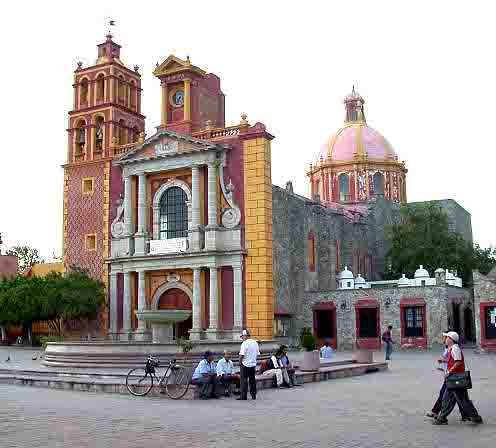 The town square is anchored by this church and fountain.  Bill Bell Photograph