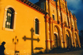 Dark shadows on Cathedral San Cristobal de las Casas, Chiapas Mexico Photography by Bill Bell