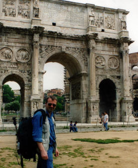 heavy weight Bill Bell in front of Gate To Rome..Dorothy Bell Photograph