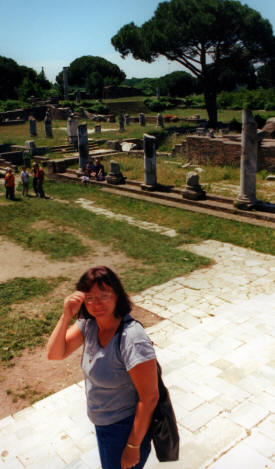 Dorothy Bell eys the roman ruins in the hot sun More Italy Photography -   Ancient Roman towns, Venice, Florence, Rome...photography by Bill Bell