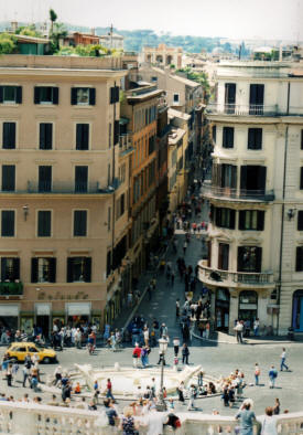 the view from Spanish Steps Rome, Florence, Venice,  Ancient Roman towns ...photography by Bill Bell