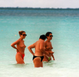 North Beach is favorite for topless sunbathing Isla Mujeres Quintana Roo, Mexico Photography By Bill and Dot Bell
